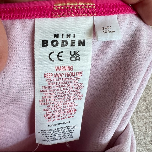 Mini Boden One Piece Toddler Pink Polka Dots Gold Bathing Swim Suit Size 3-4Y - Picture 3 of 10